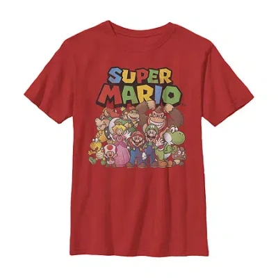 Fifth Sun Little & Big Kid Boys Crew Neck Short Sleeve Slim Fit Super Mario Graphic T-shirt In Multi