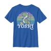 Fifth Sun Little & Big Kid Boys Crew Neck Short Sleeve Slim Fit Super Mario Yoshi Graphic T-shirt In Blue
