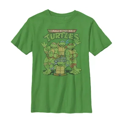 Fifth Sun Little & Big Kid Boys Crew Neck Short Sleeve Slim Fit Teenage Mutant Ninja Turtles Graphic T-shirt In Green