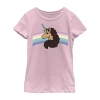 Fifth Sun Little & Big Kid Girls Crew Neck Short Sleeve Regular Fit Afro Unicorn Graphic T-shirt In Pink