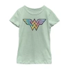 Fifth Sun Little & Big Kid Girls Crew Neck Short Sleeve Regular Fit Dc Comics Wonder Woman Graphic T-shirt In Green