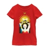 Fifth Sun Little & Big Kid Girls Crew Neck Short Sleeve Regular Fit Dc Comics Wonder Woman Graphic T-shirt In Red