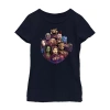 Fifth Sun Little & Big Kid Girls Crew Neck Short Sleeve Regular Fit Guardians Of The Galaxy Graphic T-shirt In Blue