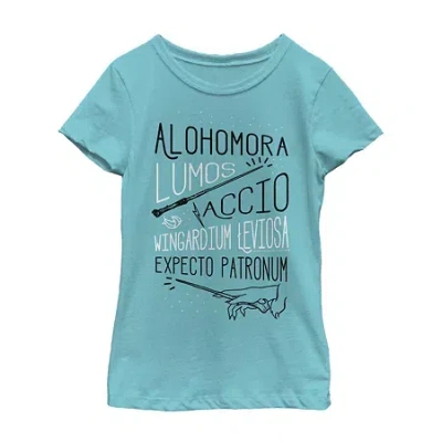 Fifth Sun Little & Big Kid Girls Crew Neck Short Sleeve Regular Fit Harry Potter Graphic T-shirt In Blue