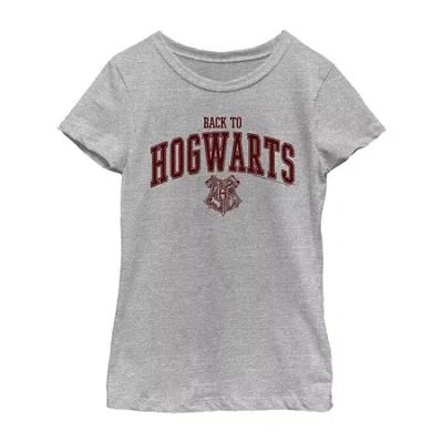 Fifth Sun Little & Big Kid Girls Crew Neck Short Sleeve Regular Fit Harry Potter Graphic T-shirt In Gray