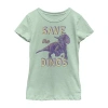 Fifth Sun Little & Big Kid Girls Crew Neck Short Sleeve Regular Fit Jurassic World Graphic T-shirt In Green