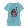 Fifth Sun Little & Big Kid Girls Crew Neck Short Sleeve Regular Fit Marvel Graphic T-shirt In Blue