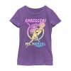 Fifth Sun Little & Big Kid Girls Crew Neck Short Sleeve Regular Fit Marvel Graphic T-shirt In Purple