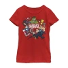 Fifth Sun Little & Big Kid Girls Crew Neck Short Sleeve Regular Fit Marvel Graphic T-shirt In Red
