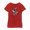 Fifth Sun Little & Big Kid Girls Crew Neck Short Sleeve Regular Fit Marvel Graphic T-shirt In Red