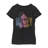 Fifth Sun Little & Big Kid Girls Crew Neck Short Sleeve Regular Fit Mickey Mouse Graphic T-shirt In Black