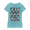Fifth Sun Little & Big Kid Girls Crew Neck Short Sleeve Regular Fit Mickey Mouse Graphic T-shirt In Blue