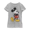 Fifth Sun Little & Big Kid Girls Crew Neck Short Sleeve Regular Fit Mickey Mouse Graphic T-shirt In Gray