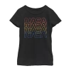 Fifth Sun Little & Big Kid Girls Crew Neck Short Sleeve Regular Fit Nasa Graphic T-shirt In Black