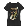 Fifth Sun Little & Big Kid Girls Crew Neck Short Sleeve Regular Fit Peter Pan Tinker Bell Graphic T-shirt In Black