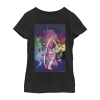 Fifth Sun Little & Big Kid Girls Crew Neck Short Sleeve Regular Fit Power Rangers Graphic T-shirt In Black