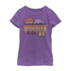 Fifth Sun Little & Big Kid Girls Crew Neck Short Sleeve Regular Fit Stranger Things Graphic T-shirt In Purple