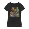 Fifth Sun Little & Big Kid Girls Crew Neck Short Sleeve Regular Fit Super Mario Graphic T-shirt In Black