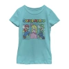 Fifth Sun Little & Big Kid Girls Crew Neck Short Sleeve Regular Fit Super Mario Graphic T-shirt In Blue