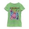 Fifth Sun Little & Big Kid Girls Crew Neck Short Sleeve Regular Fit Super Mario Graphic T-shirt In Green