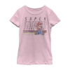 Fifth Sun Little & Big Kid Girls Crew Neck Short Sleeve Regular Fit Super Mario Graphic T-shirt In Pink