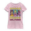 Fifth Sun Little & Big Kid Girls Crew Neck Short Sleeve Regular Fit Super Mario Graphic T-shirt In Pink
