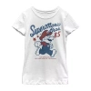 Fifth Sun Little & Big Kid Girls Crew Neck Short Sleeve Regular Fit Super Mario Graphic T-shirt In White