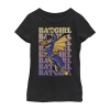 Fifth Sun Little & Big Kid Girls Crew Neck Short Sleeve Slim Fit Batgirl Dc Comics Graphic T-shirt In Black