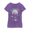 Fifth Sun Little & Big Kid Girls Crew Neck Short Sleeve Slim Fit Cinderella Princess Graphic T-shirt In Purple