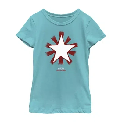 Fifth Sun Little & Big Kid Girls Crew Neck Short Sleeve Slim Fit Doctor Strange Marvel Graphic T-shirt In Blue