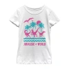 Fifth Sun Little & Big Kid Girls Crew Neck Short Sleeve Slim Fit Jurassic World Graphic T-shirt In White