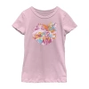 Fifth Sun Little & Big Kid Girls Crew Neck Short Sleeve Slim Fit Justice League Graphic T-shirt In Pink