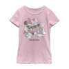 Fifth Sun Little & Big Kid Girls Crew Neck Short Sleeve Slim Fit Minnie Mouse Graphic T-shirt In Pink