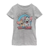 Fifth Sun Little & Big Kid Girls Crew Neck Short Sleeve Slim Fit Tom And Jerry Graphic T-shirt In Gray