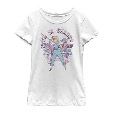 Fifth Sun Little & Big Kid Girls Crew Neck Short Sleeve Slim Fit Toy Story Graphic T-shirt In White