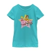 Fifth Sun Little & Big Kid Girls Round Neck Short Sleeve Regular Fit Nintendo Graphic T-shirt In Blue