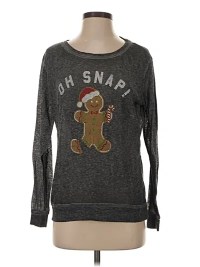 Pre-owned Fifth Sun Long Sleeve Top Gray Crew Neck Tops