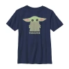 Fifth Sun Mandalorian Little & Big Kid Boys Crew Neck Short Sleeve Slim Fit Star Wars Graphic T-shirt In Blue