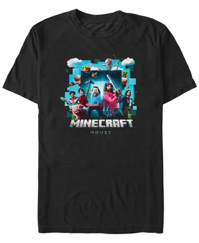 Fifth Sun Men's Minecraft Movie Adventure Gang Short Sleeve T-shirt In Black
