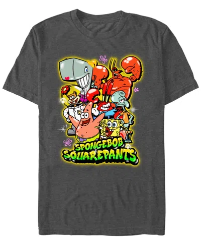 Fifth Sun Men's Airbrush Group Short Sleeve T-shirt In Charcoal Heather