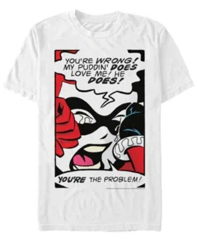 Fifth Sun Men's Batman Harley Cry Short Sleeve T-shirt In White