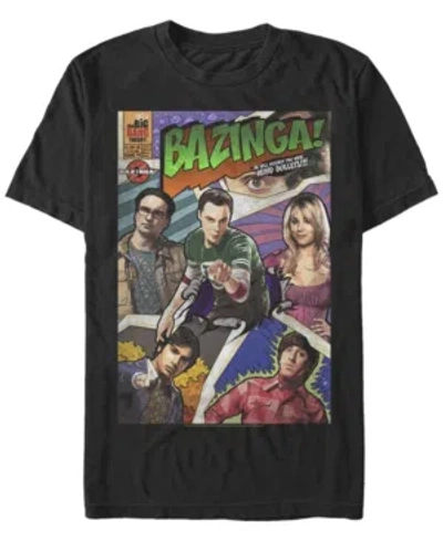 Fifth Sun Men's Big Bang Theory Bazinga Comic Cover Short Sleeve T-shirt In Black