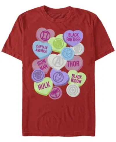 Fifth Sun Men's Candy Icons Marvel Short Sleeve Crew T-shirt In Red