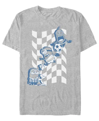 Fifth Sun Men's Checkers Soccer Graphic T-shirt In Gray