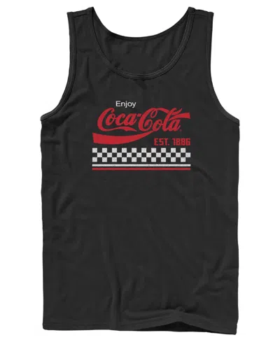 Fifth Sun Men's Coke Checker Stripe Tank Top In Black