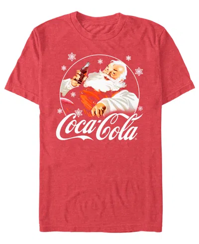 Fifth Sun Men's Cola Santa Graphic Christmas T-shirt In Red Heather