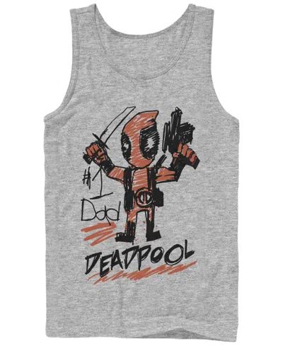 Fifth Sun Mens Deadpool Dad Tank In Athletic Heather