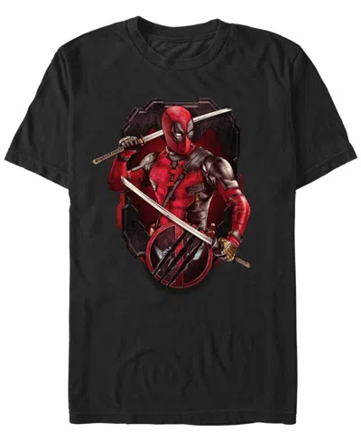 Fifth Sun Men's Deadpool Pose Badge Short Sleeve T-shirt In Black