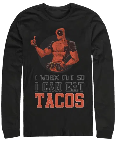 Fifth Sun Men's Deadpool Workout Long Sleeve T-shirt In Black
