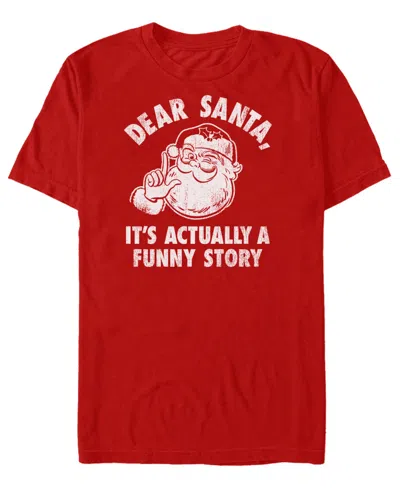 Fifth Sun Men's Dear Santa Graphic Crew Neck T-shirt In Red